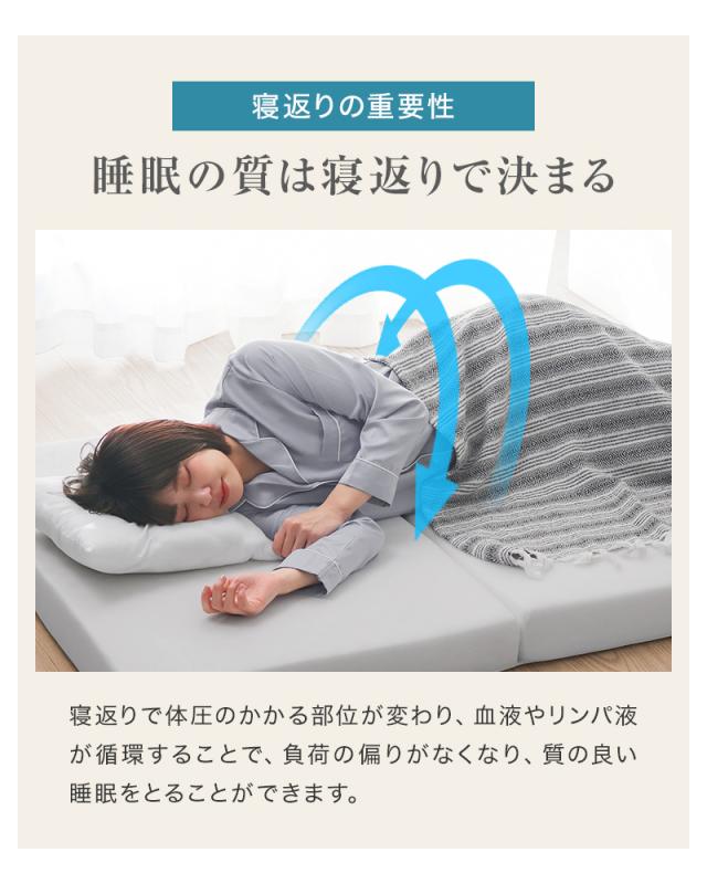 マットレス ダブル 三つ折り 高反発 極厚 10cm 190N 高品質 みつ折り