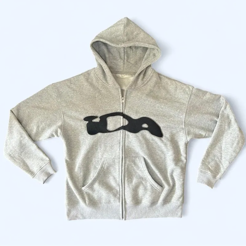 Buy Grey And Black IDA Supply Zip-Up Hoodies | IDA SPLY