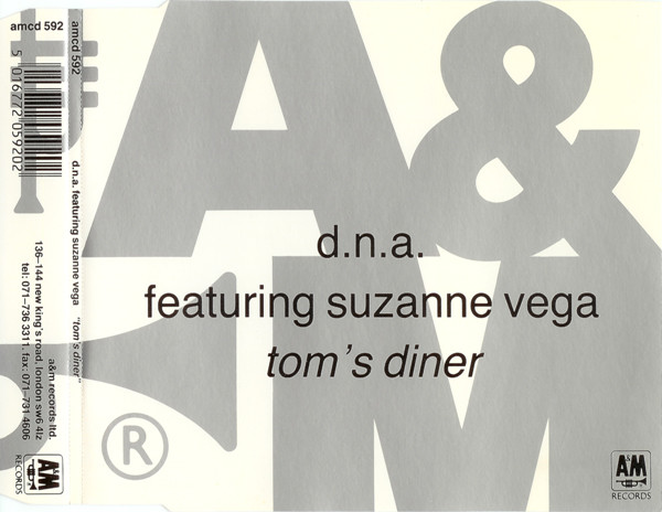 D.N.A. Featuring Suzanne Vega – Tom's Diner – CD (Single), 1990