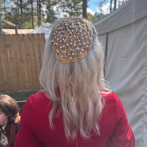Juliet Cap Beaded in Metallic Combination Thread. - Etsy