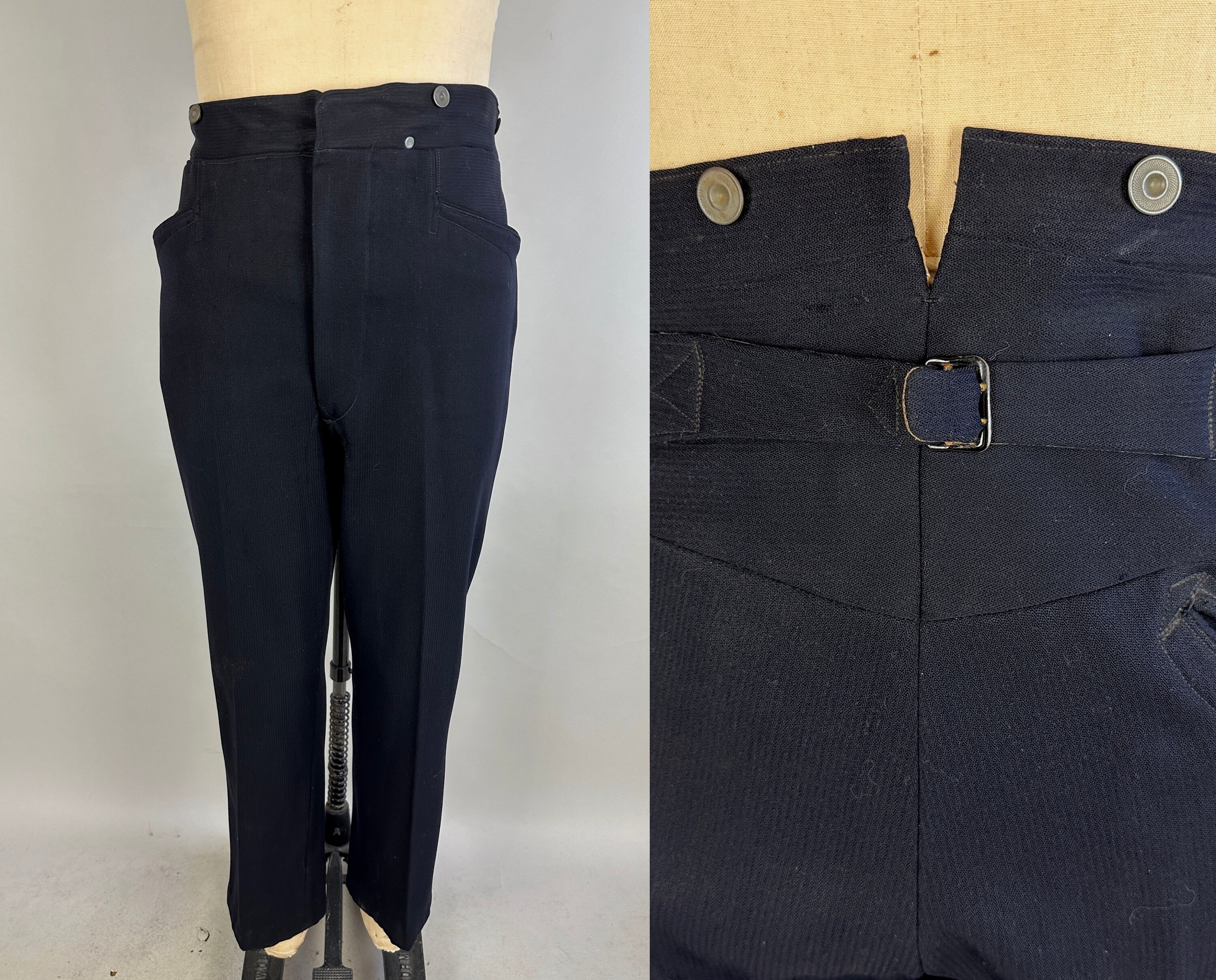 Vintage Buckle Back Trousers - Etsy