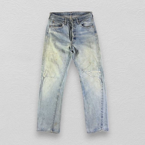 Vintage 80s Levi's 501 Redline Faded Blue Jeans Light Wash Levi's