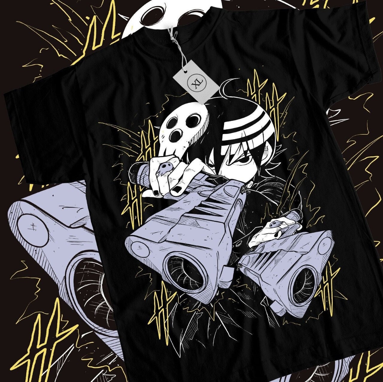 Soul Eater Japanese Death the Kid T-shirt Black Star Girl Funny