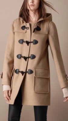 100% Authentic Burberry Brit Wool Duffle Coat Camel US 2 UK 4 New