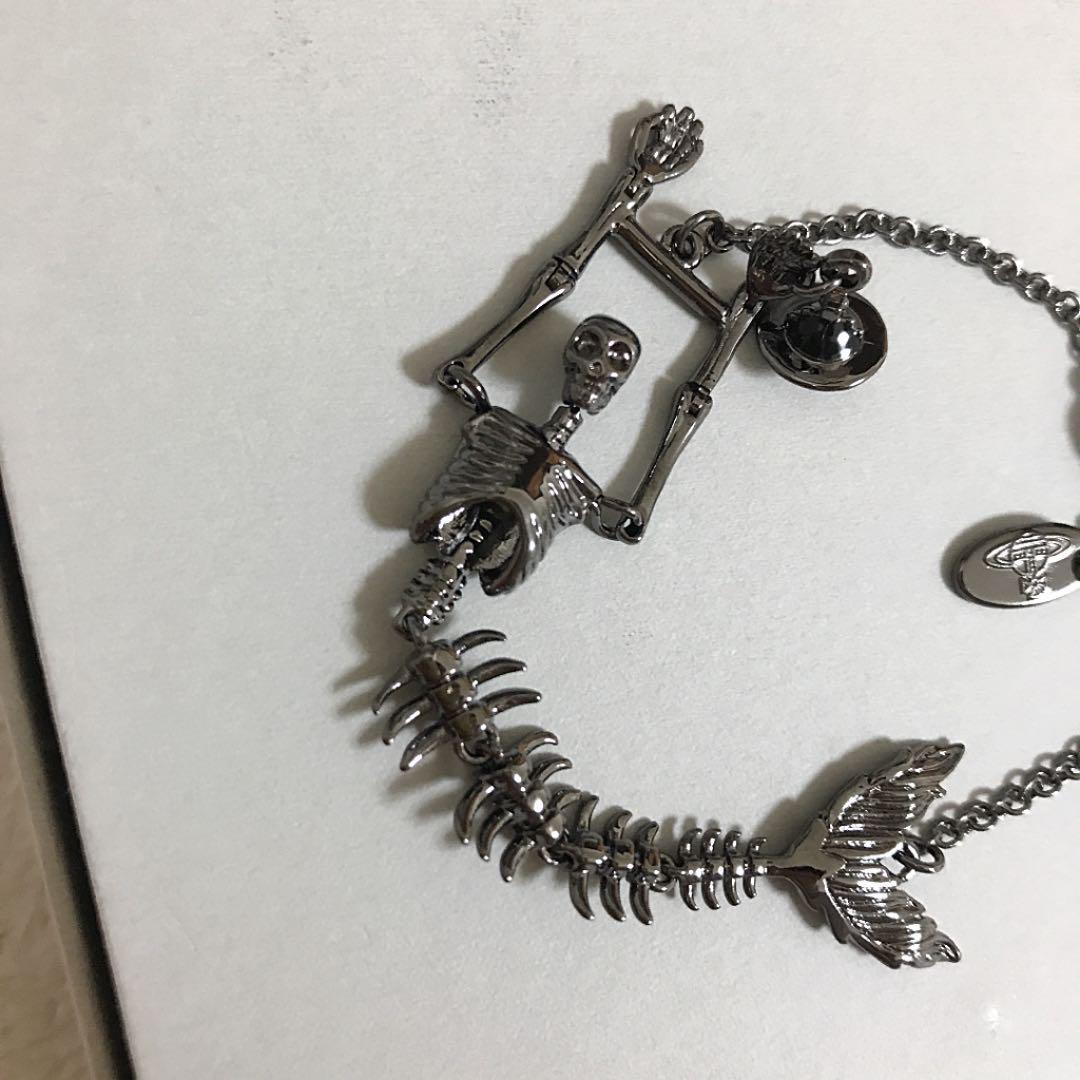 Vivienne Westwood Skull Mermaid Bracelet Gunmetal Black NO BOX