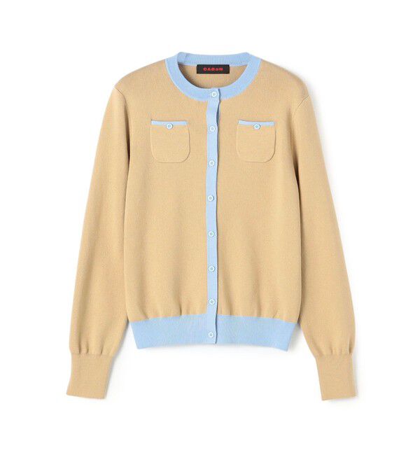 CABaN コットンカシミヤ フラワーエンブロイダリー クルーネックベスト