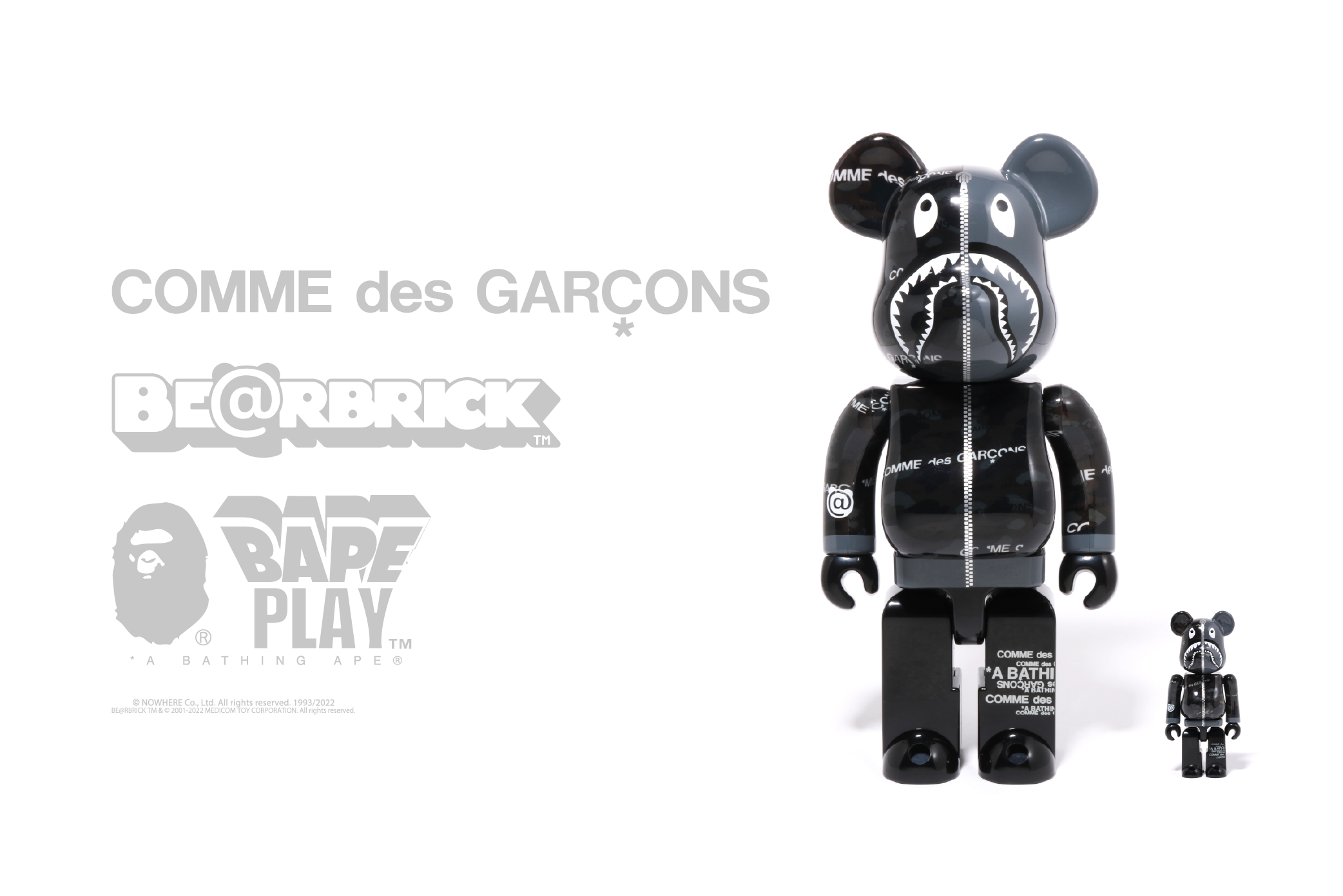 BE@RBRICK BAPE®︎ CDG CAMO SHARK 100% & 400% | bape.com