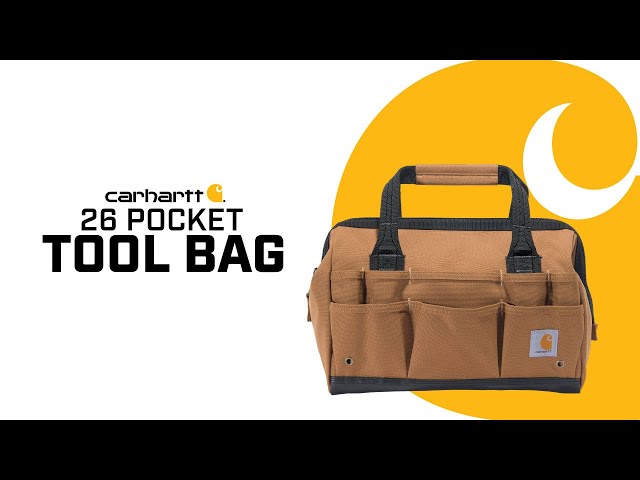 Carhartt 14-Inch 26 Pocket Heavyweight Tool Bag - YouTube