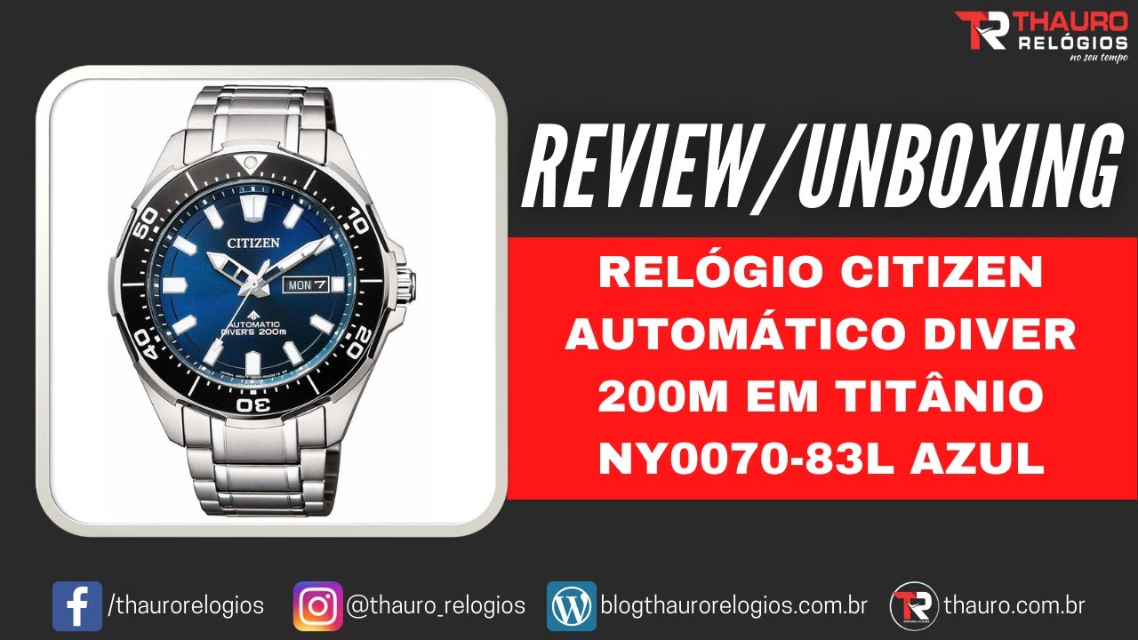 REVIEW: Relógio Citizen Automático Diver 200M em Titânio NY0070
