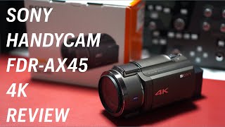 This is a review of Sony's FDR-AX45 digital 4K video camera
