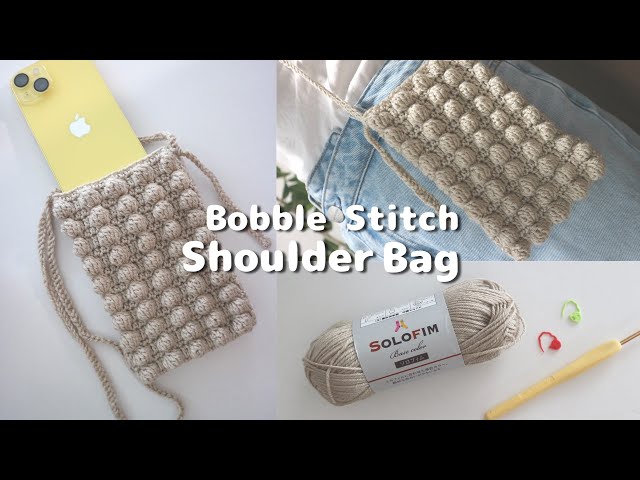 crochet】mini shoulderbag / bobble stitch - YouTube