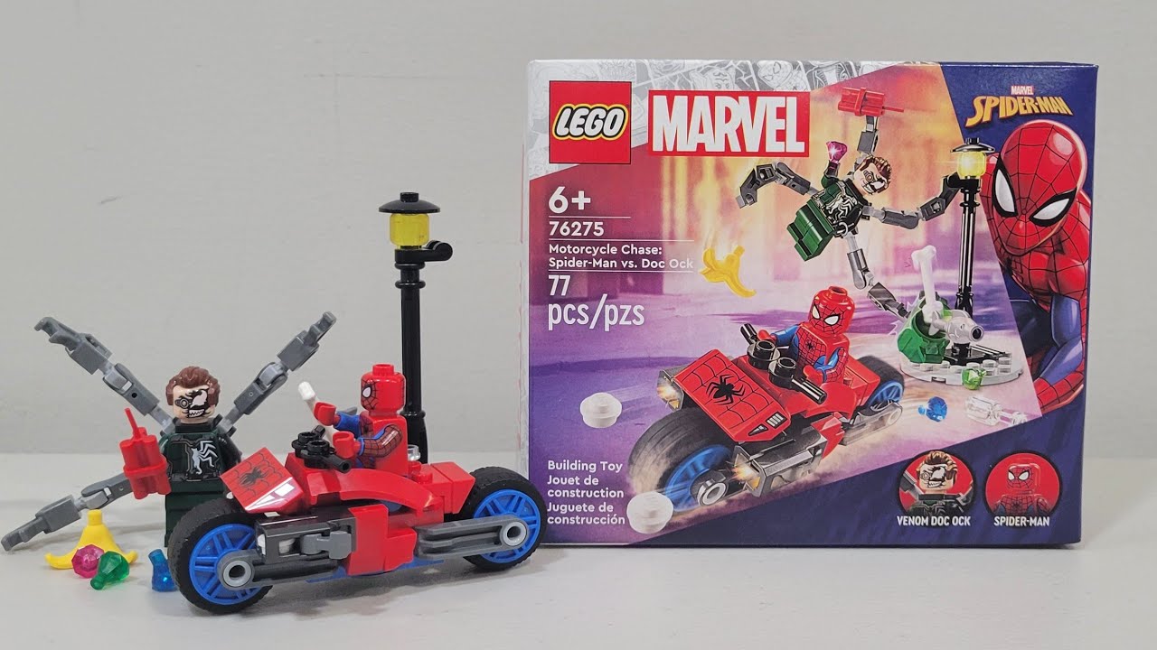 Lego Motorcycle Chase: Spider-Man vs. Doc Ock REVIEW Set 76275