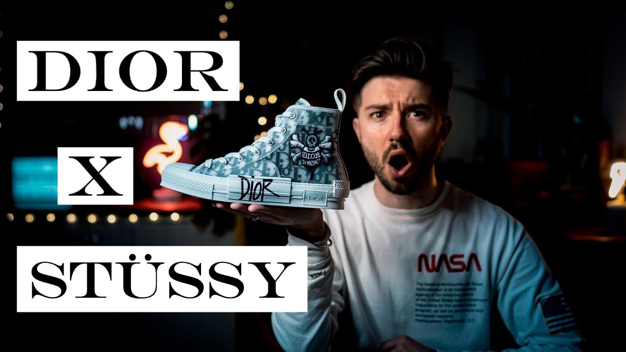 Dior X Stussy B23 Oblique High Top Sneaker Review - YouTube