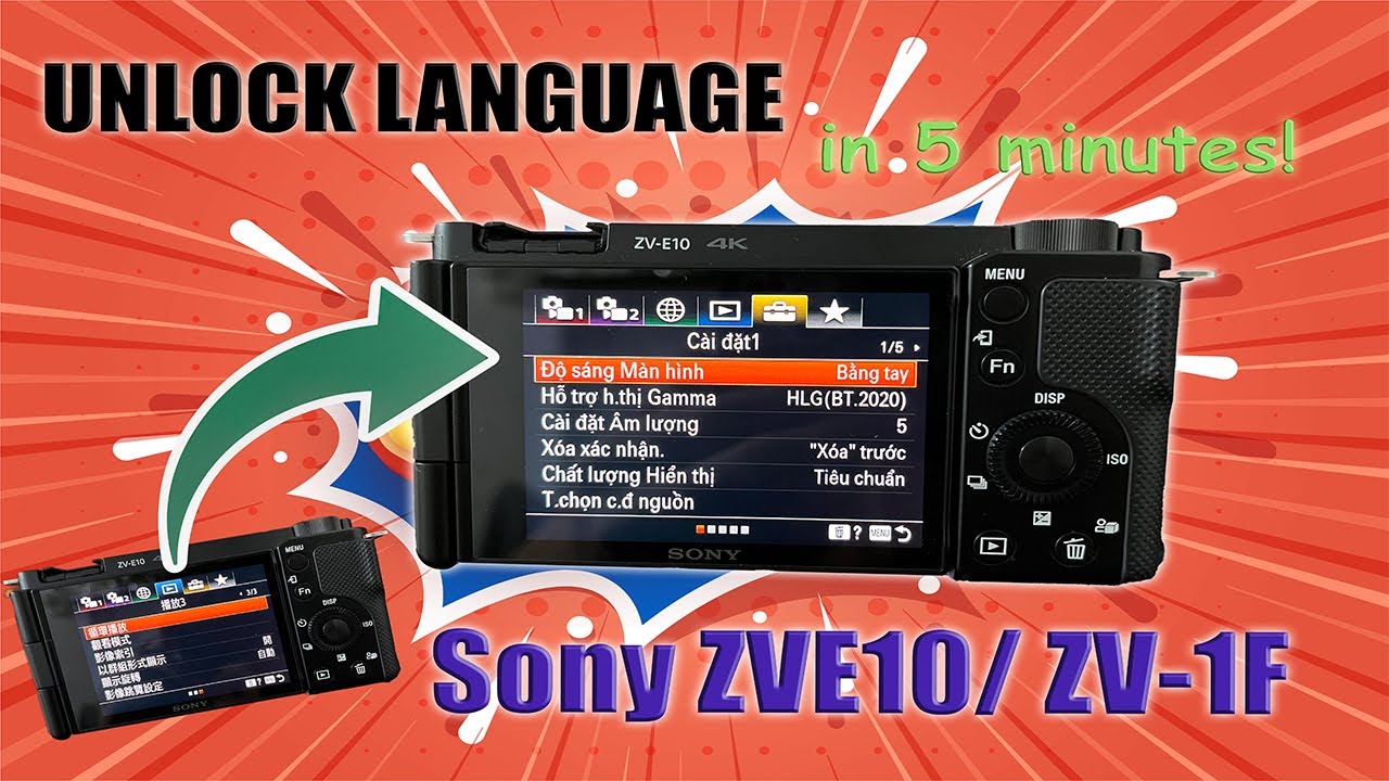 How to Unlock language for Sony ZVE10-ZV-1F Japan in 5 minutes