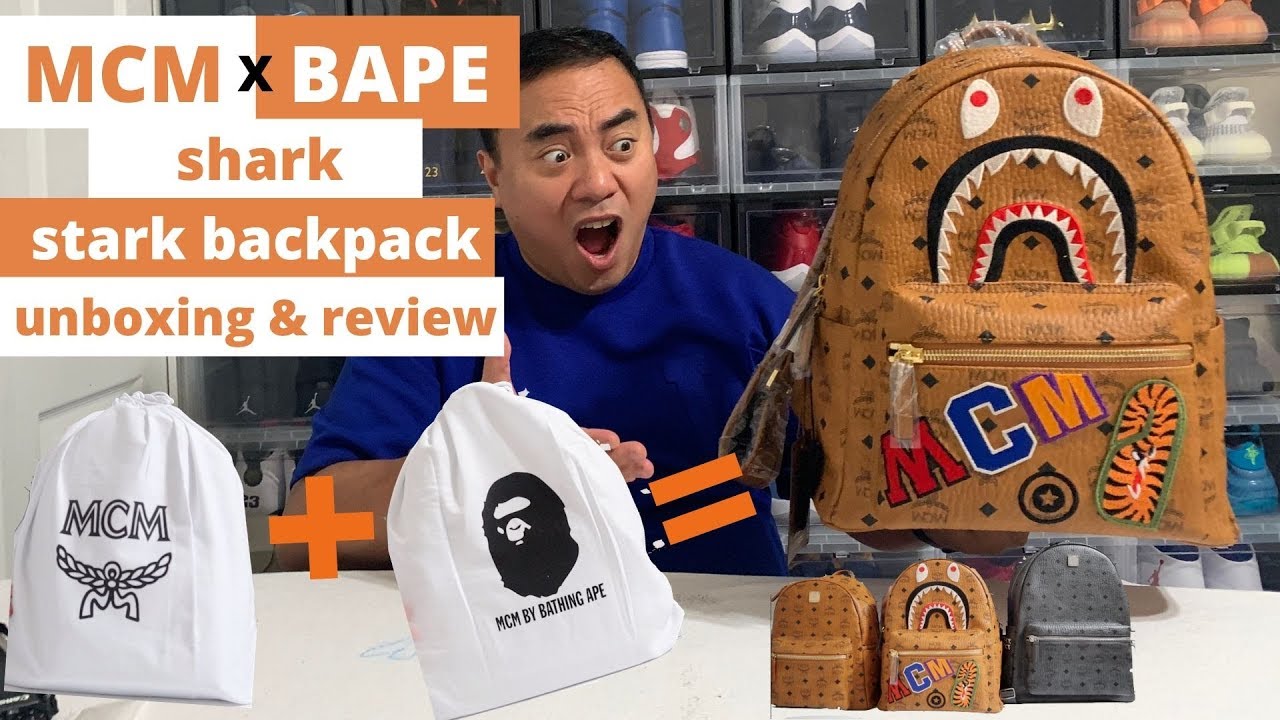 MCM x BAPE Collab Backpack Unboxing and Review - YouTube