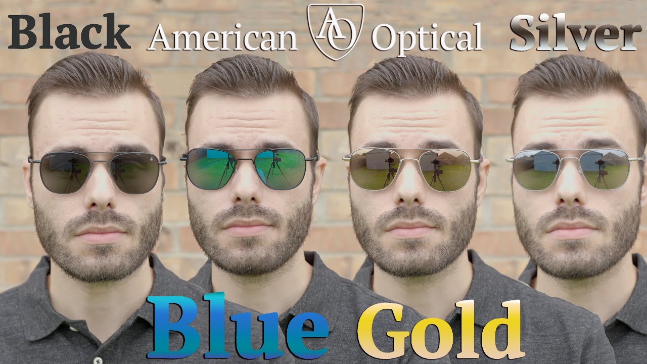 New American Optical Original Pilot Gold, Silver, Blue Mirrored