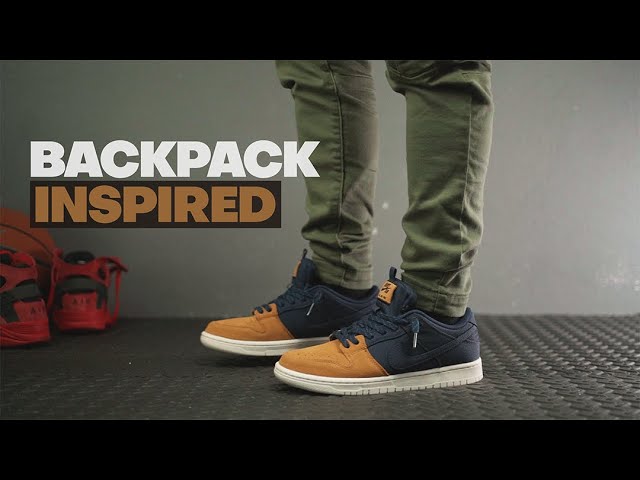NIKE SB DUNK LOW PRO PRM | Midnight Navy Desert Ochre | On Feet