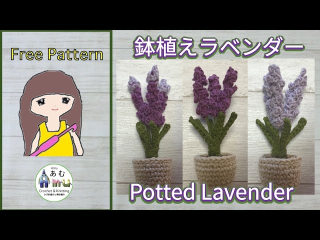 かぎ針編み🧶編み図】 鉢植えラベンダー Crochet Potted Lavender