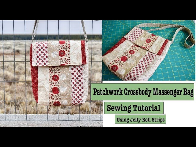 Patchwork crossbody messenger bag sewing tutorial - YouTube