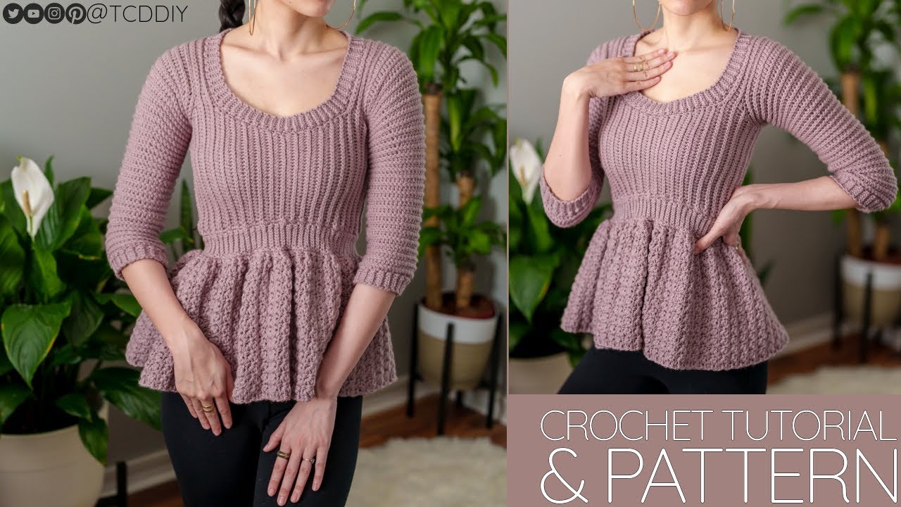 How to Crochet a Peplum Top | Pattern & Tutorial DIY - YouTube