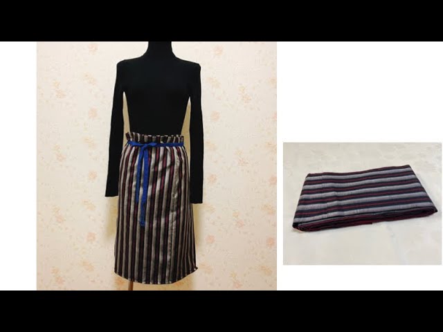 着物の帯で作る簡単な巻きスカート🎵 Easy wrap skirt made with