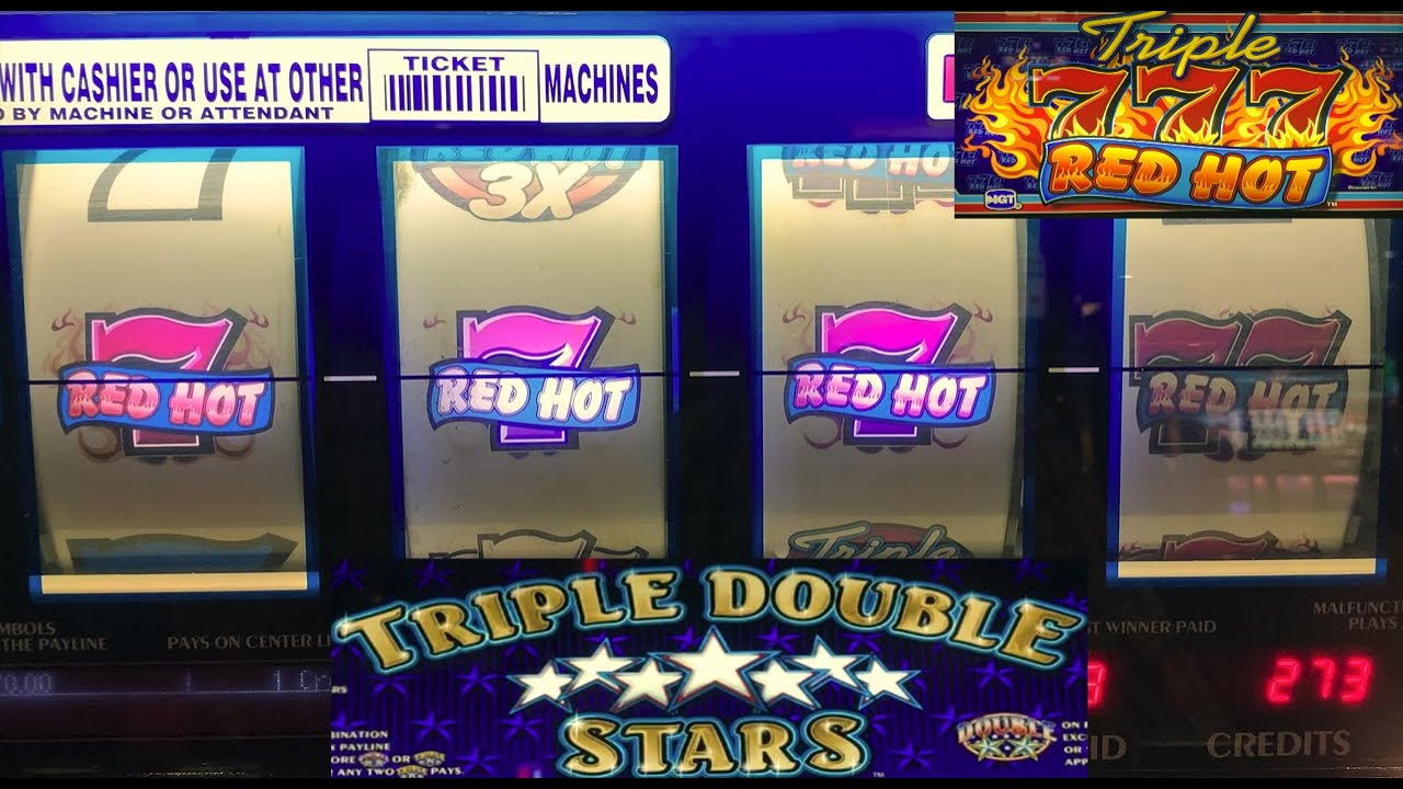 CASINO SLOTS! 4 REEL TRIPLE RED HOT 777 + 5 REEL TRIPLE DOUBLE