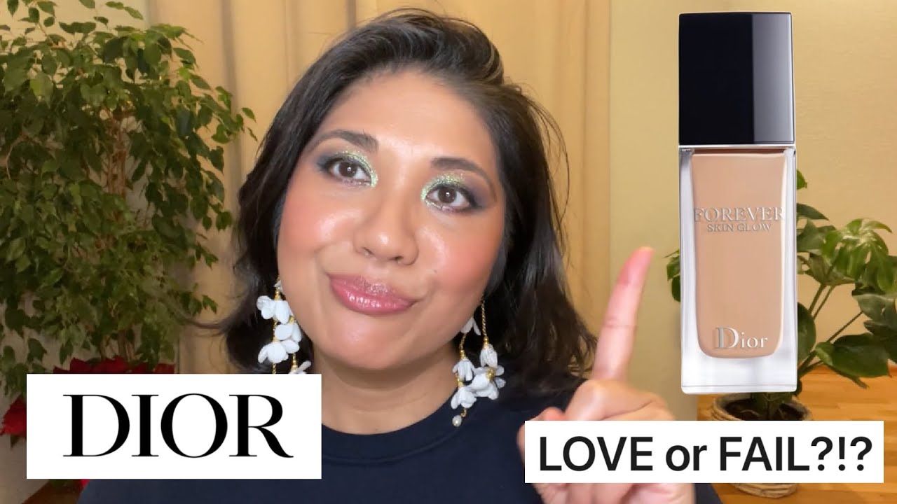 DIOR Forever Skin Glow Foundation 3WO try-on & review on BROWN