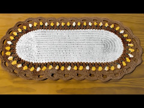 Crochet Tulip Oval Doily - YouTube