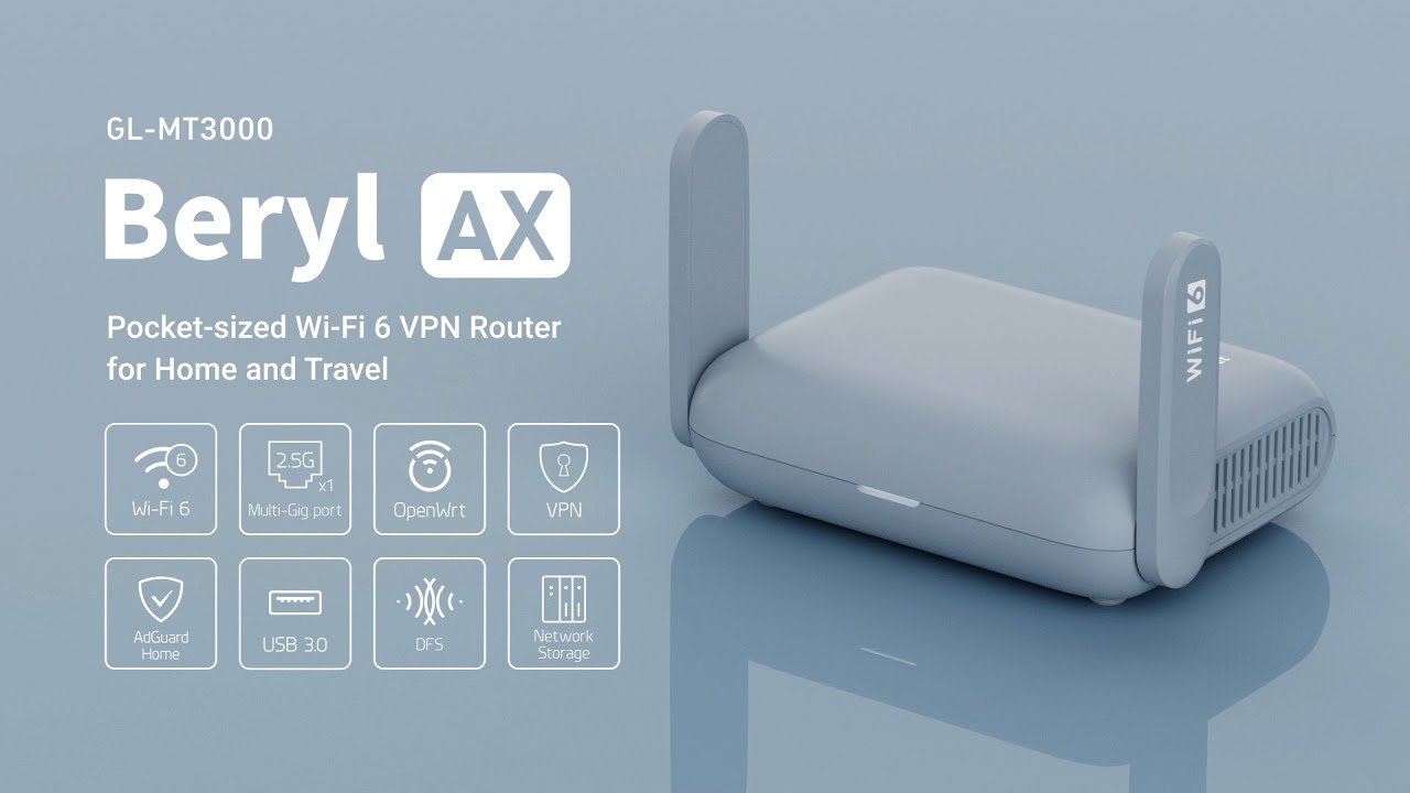 GL-MT3000 Beryl AX | Wi-Fi 6 VPN Router for Home and Travel - YouTube