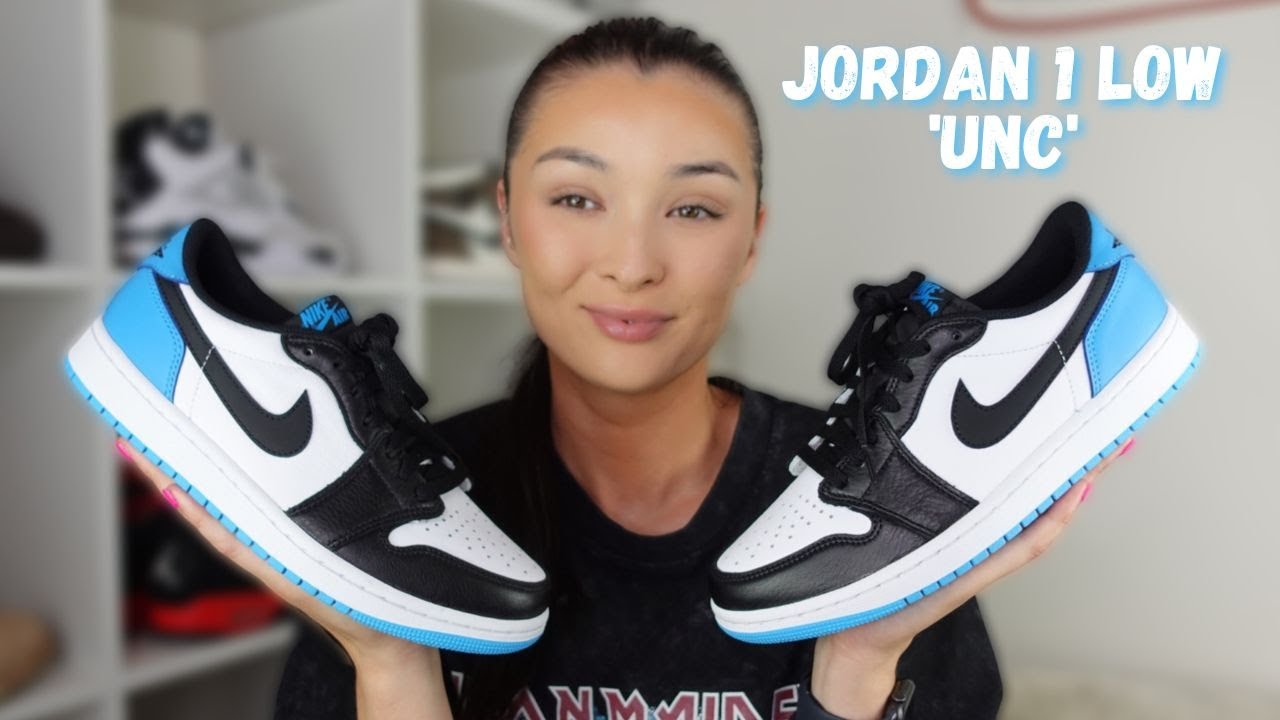JORDAN 1 LOW “DARK POWDER BLUE” UNC REVIEW & ON FEET - YouTube