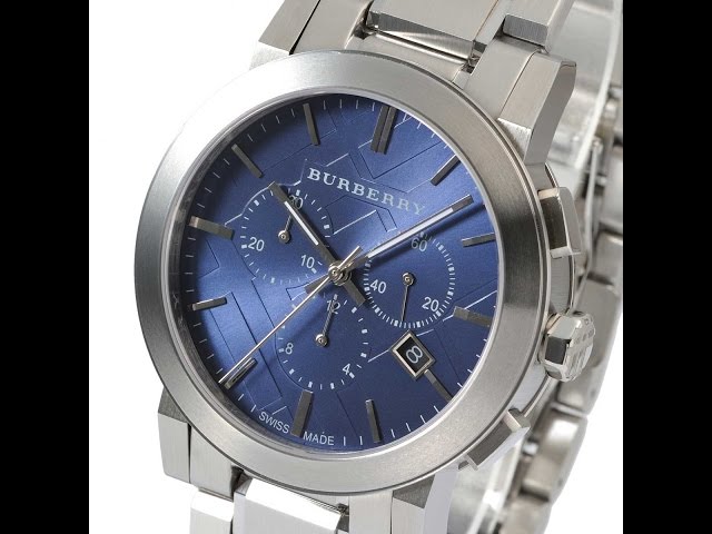 BURBERRY WATCH BU9363 WATCH THE CITY SILVER BLUE REVIEW MENS