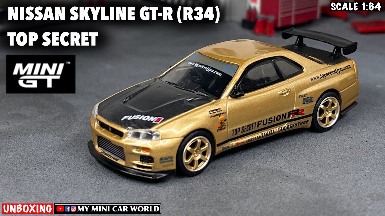 MY MINI CAR WORLD』UNBOXING MINI GT 1/64 NISSAN SKYLINE GT-R (R34