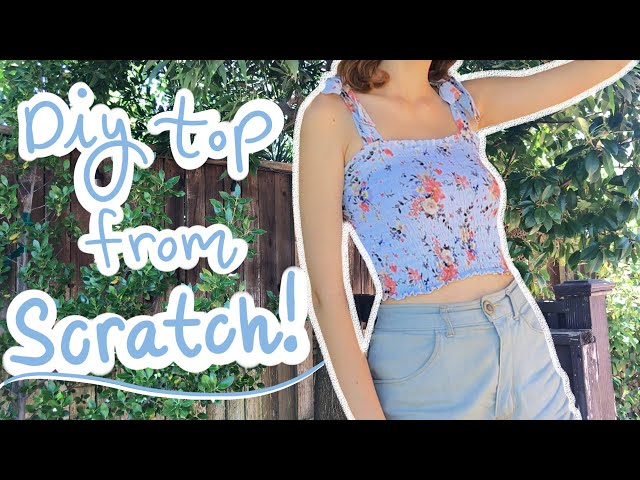 Easy DIY Shirred Crop Top Tutorial From Scratch! - YouTube