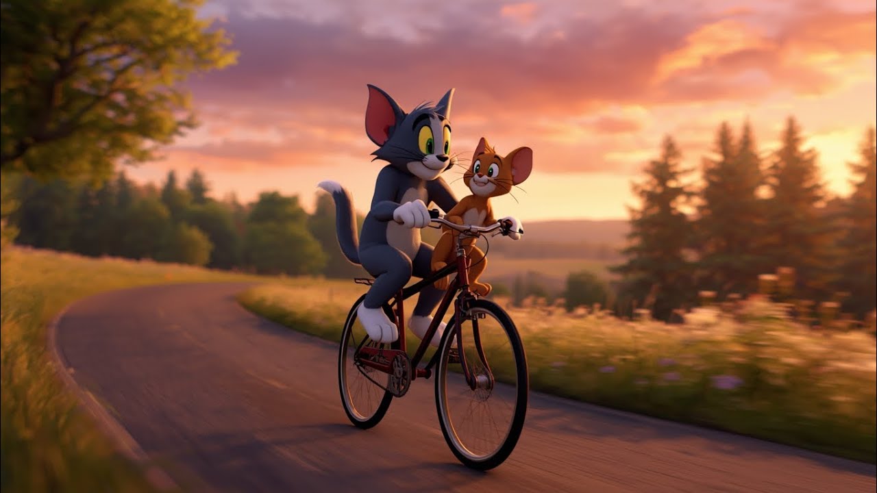 Tom and Jerry Funny Bicycle Ride Poem 🚲🐱🐭 | Kids Funny English
