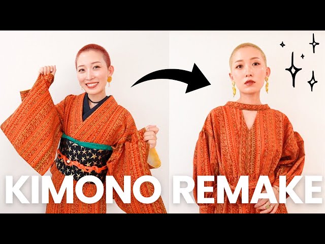 DIY】初の着物リメイク！着物をワンピースに変身させました👘✨ - YouTube