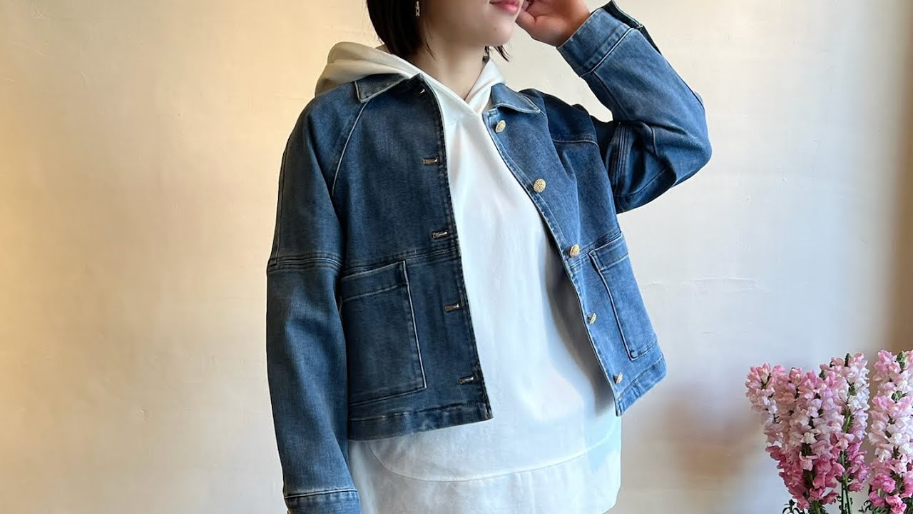 MARGAUX VINTAGE / Collared Raglan Sleeve Denim Jacket - YouTube