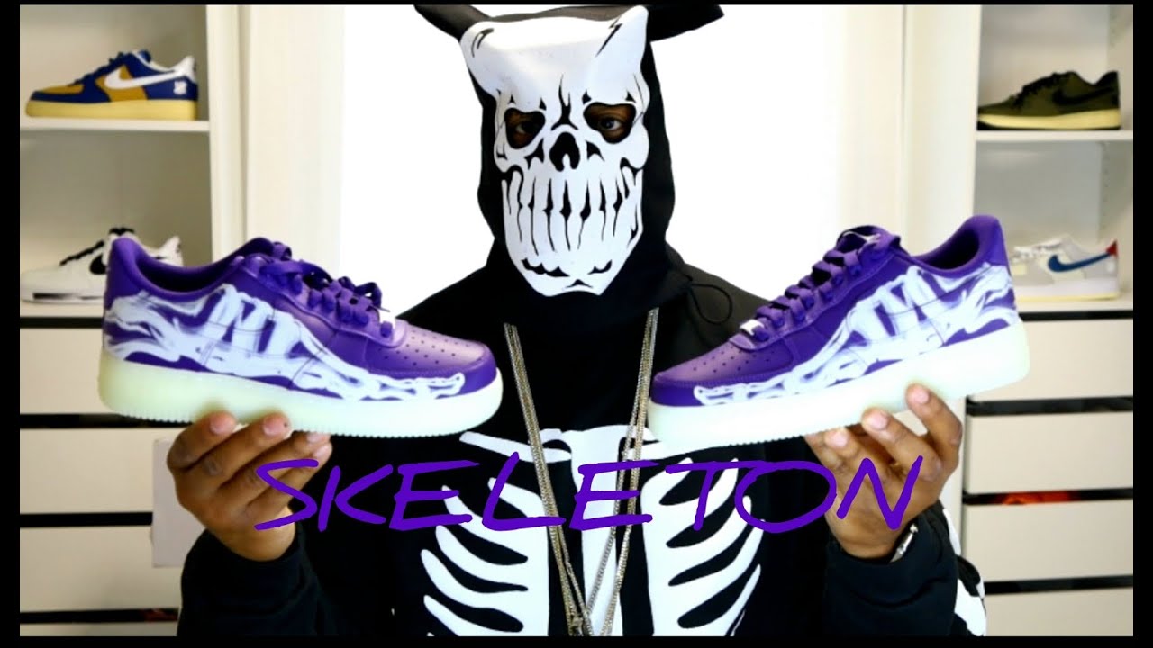 Nike AF1 Purple Skeleton Review **HALLOWEEN SPECIAL** - YouTube