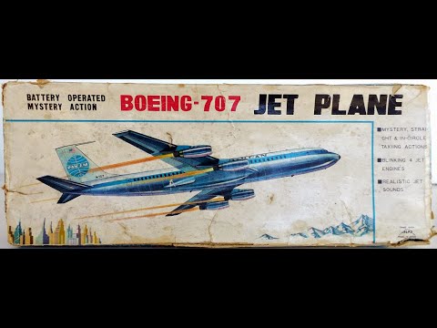 Vintage Alps (Japan) Tin-Litho Boeing 707 Battery Operated Jet