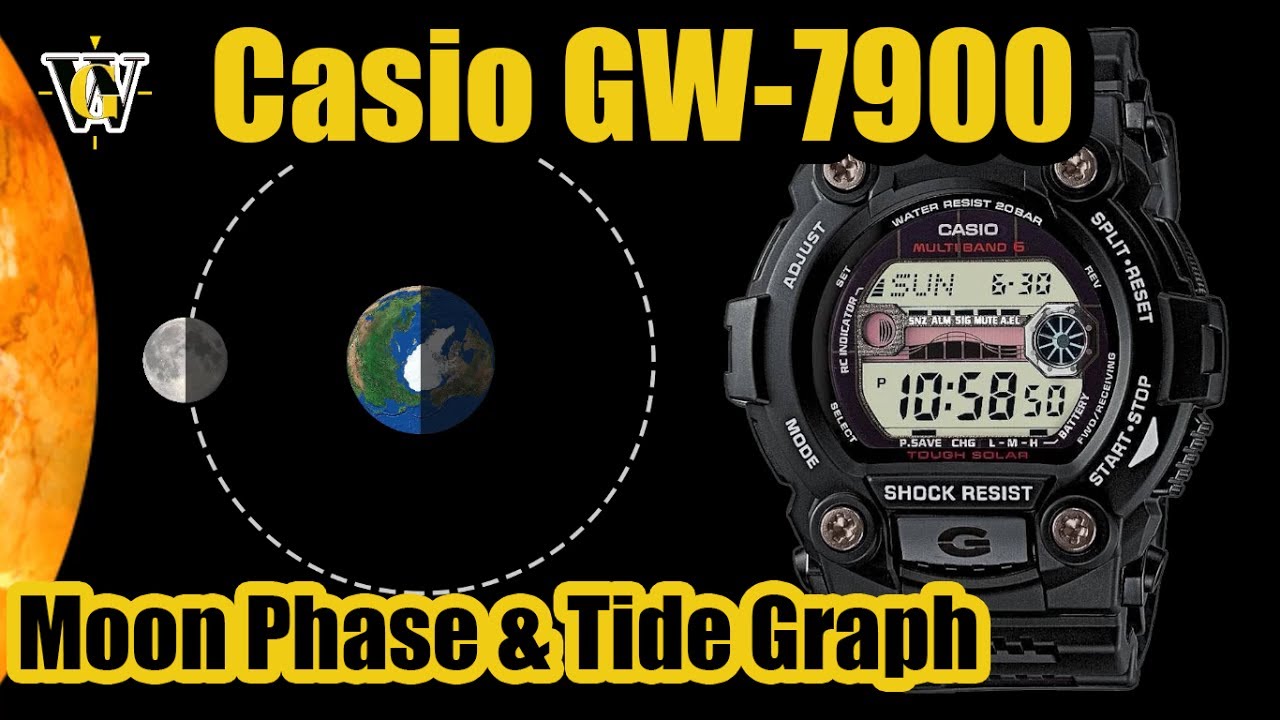 Casio GW 7900 Moon Phase & Tide Graph Function - how to setup and
