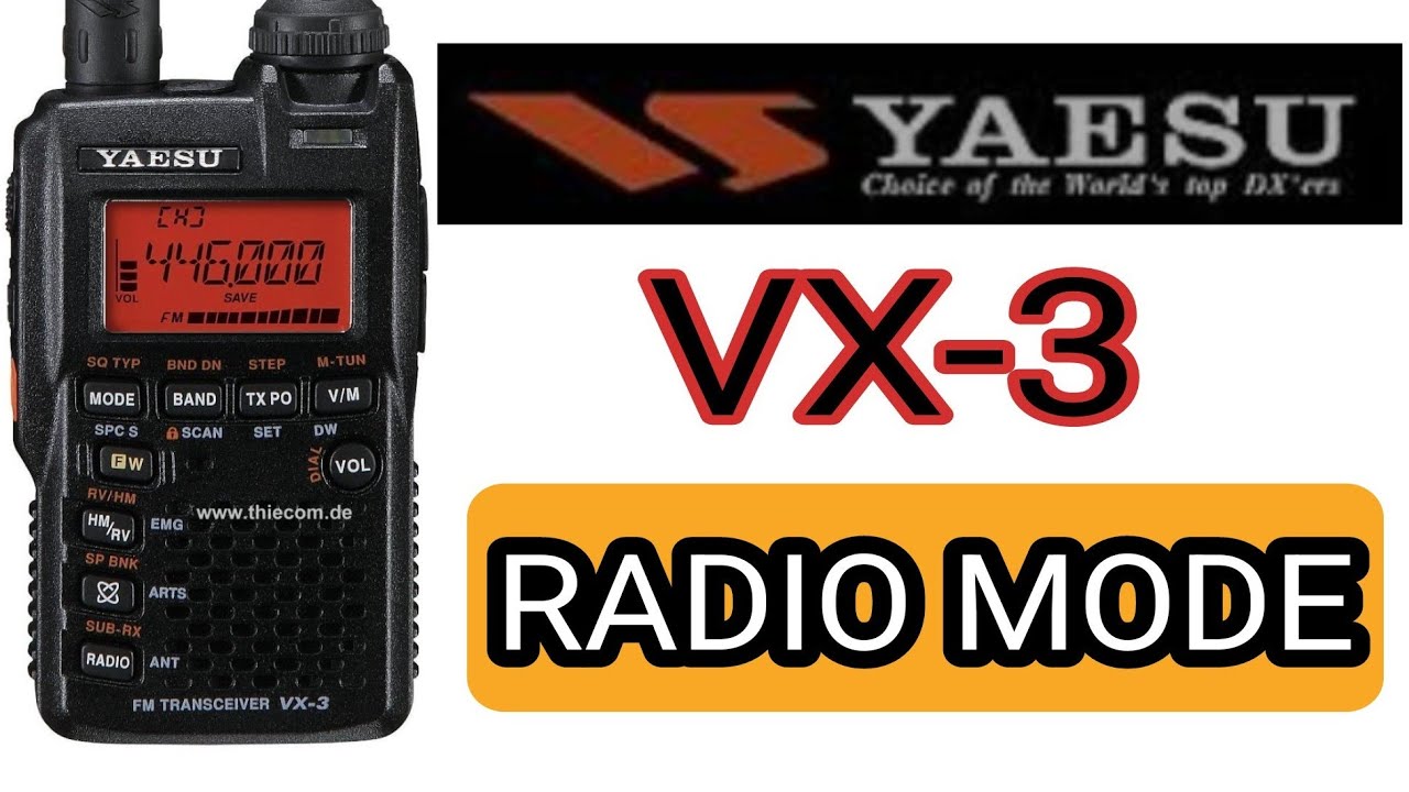 YAESU VX-3 WFM Radio Mode Scan & Save Memories - YouTube