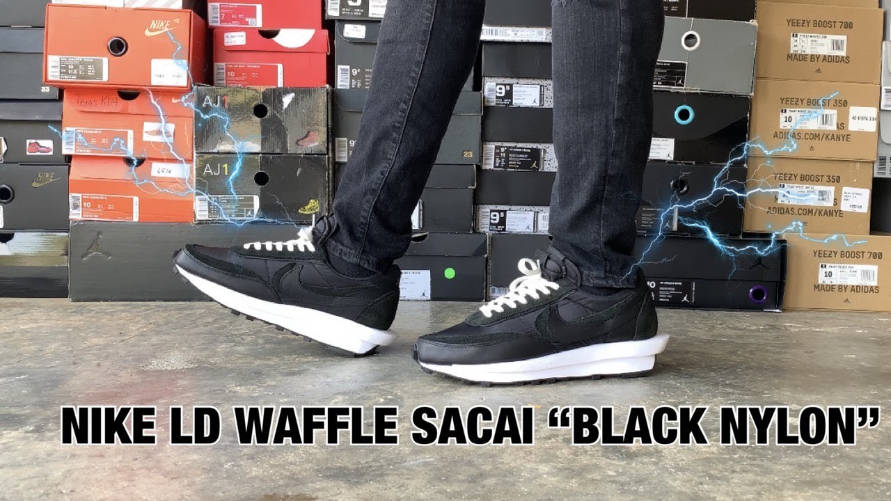 NIKE LD WAFFLE SACAI “BLACK NYLON” REVIEW & ON FOOT!!!! WATCH