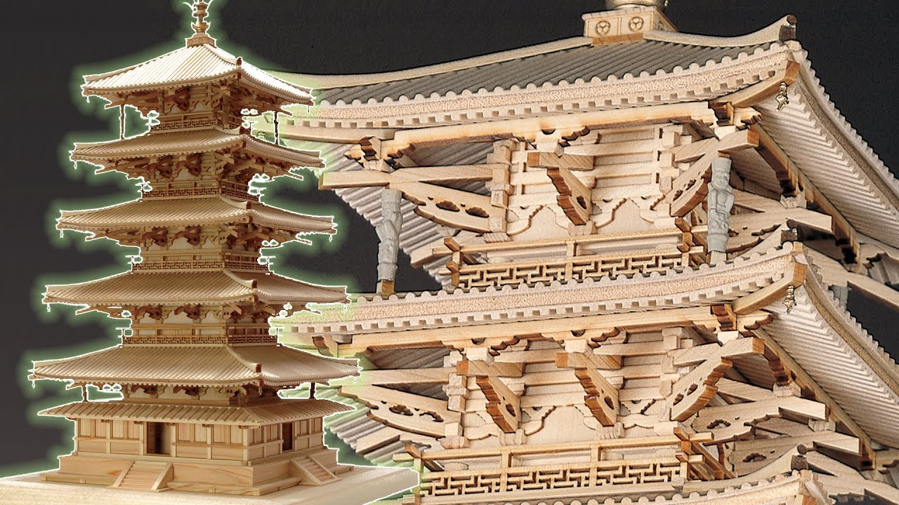 1/75 法隆寺 五重塔】製品紹介（BGMつき） - YouTube