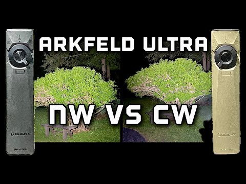 Olight Arkfeld ultra comparison NW vs CW beam shots review - YouTube