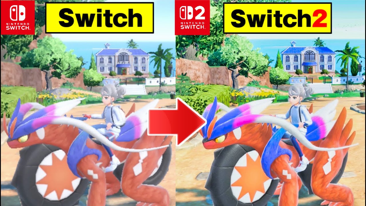 Pokémon Scarlet & Violet - Switch VS Switch 2 - Graphics