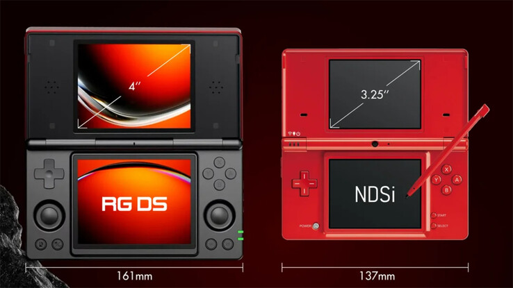 Anbernic初の2画面ゲーム機「RG DS」の実機画像公開！Nintendo DSとの