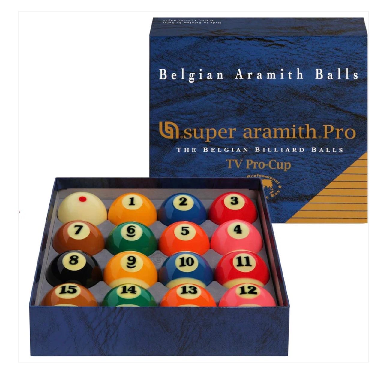 Super Aramith TV Pro – Cup American Pool Ball Set 2 1/4″ (57.2mm