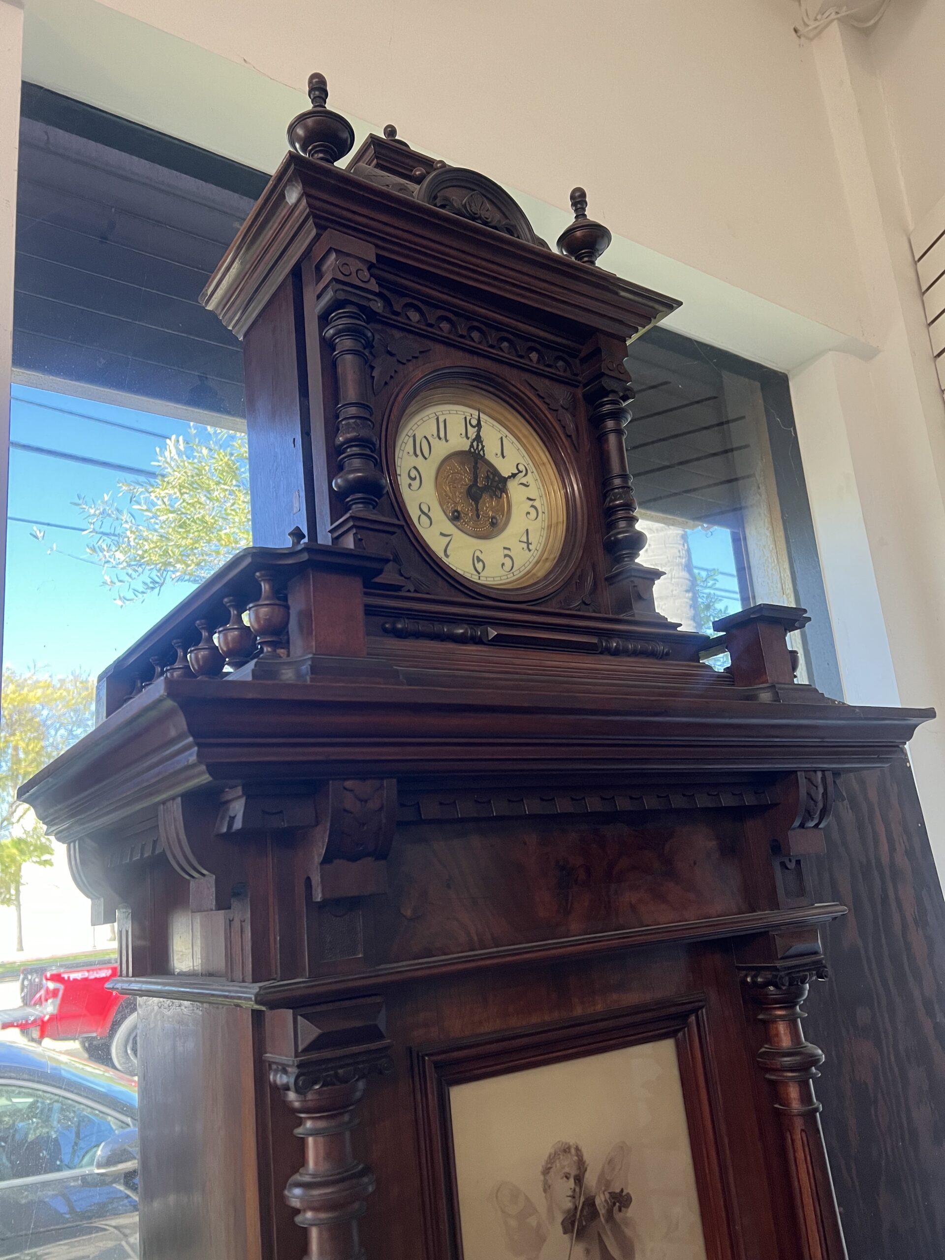 Lenzkirch grandfather clock, musical from 1880 with 32 records