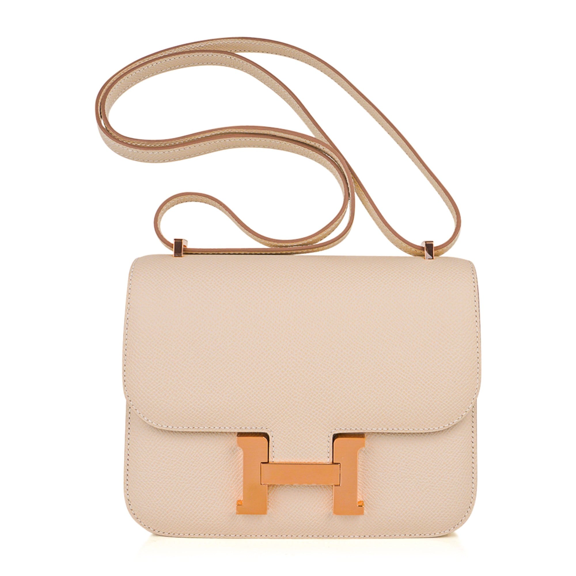 Hermes Constance HSS 18 Bag Craie / Gris Perle Rose Gold Hardware
