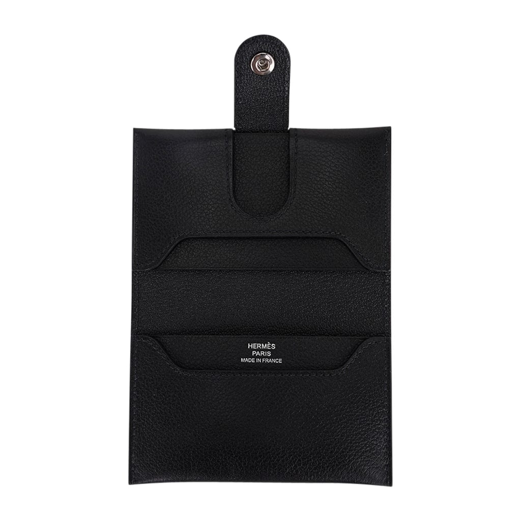 Hermes R.M.S. Card Holder Black Evercolor Calfskin | Mightychic
