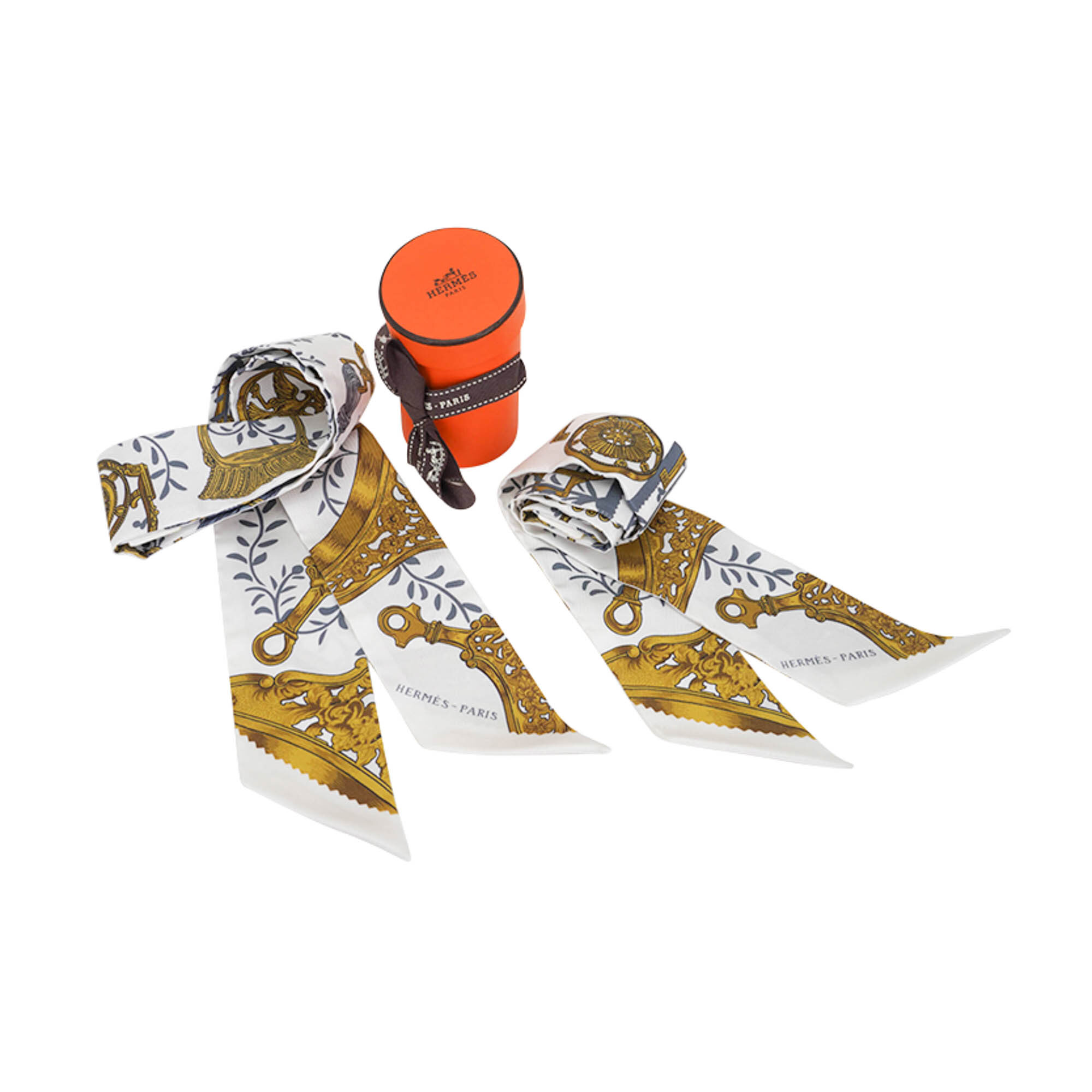Hermès Etriers Remix Twilly Silk Scarf in Graphic Design | Mightychic